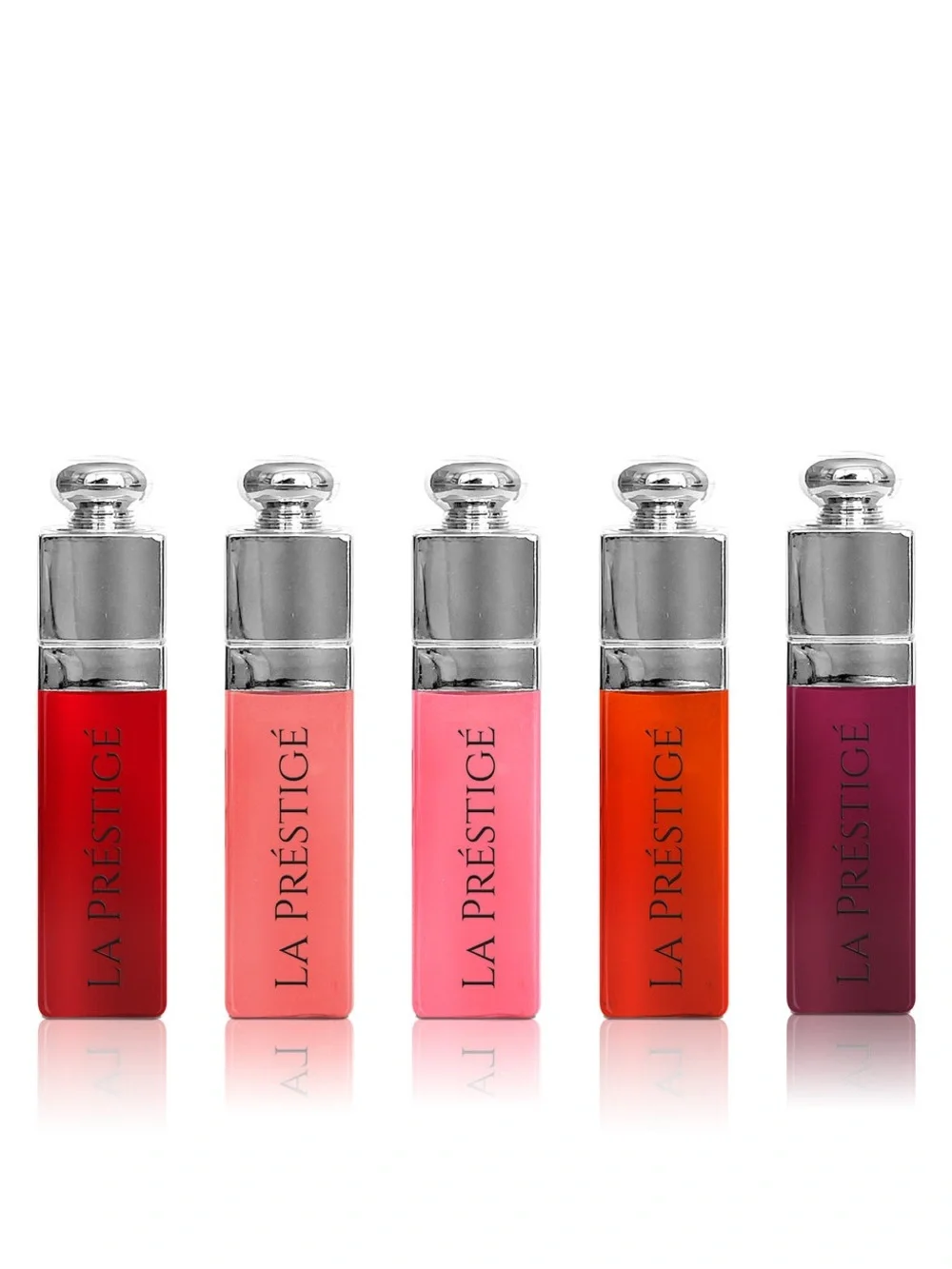 La Prestige 4-Piece Liquid Lip Gloss Set — Red, Coral, Pink, Orange